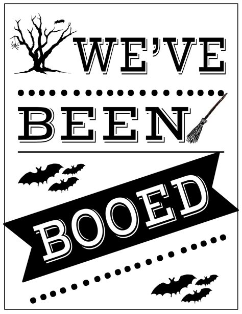 You Ve Been Booed Free Printable Black And White